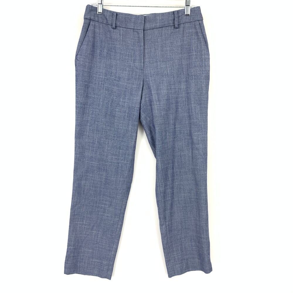 Talbots Hampshire Ankle Dress Pants Womens Size 8P Blue Flat Front